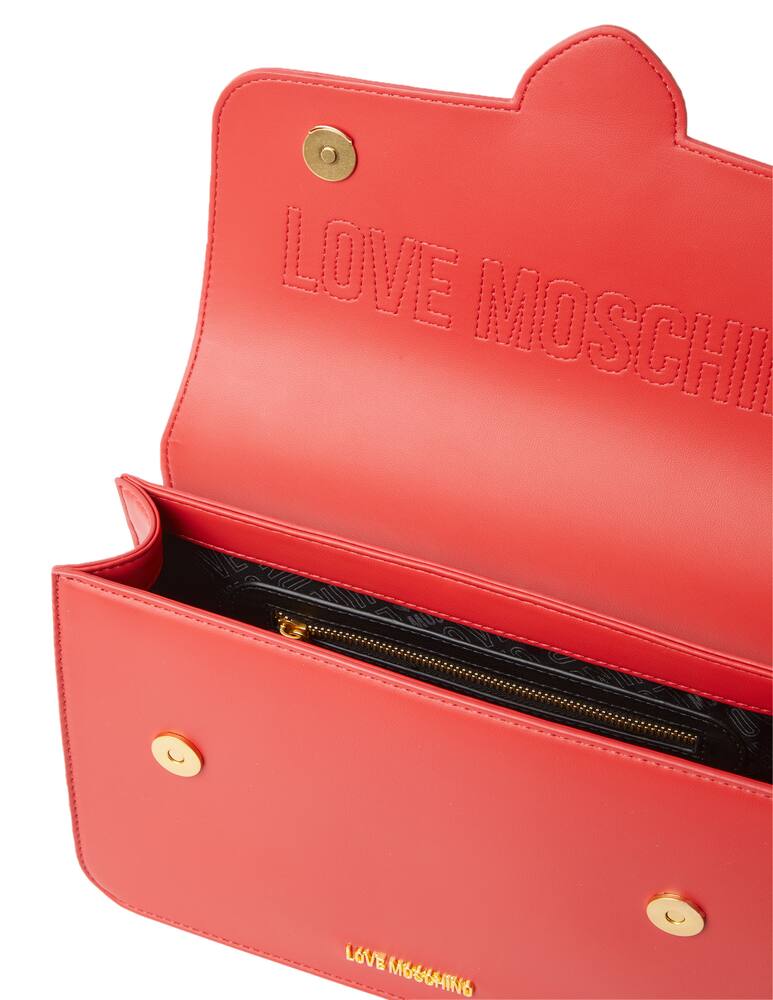 rinascente Love Moschino Heartbit crossbody bag with chain - red