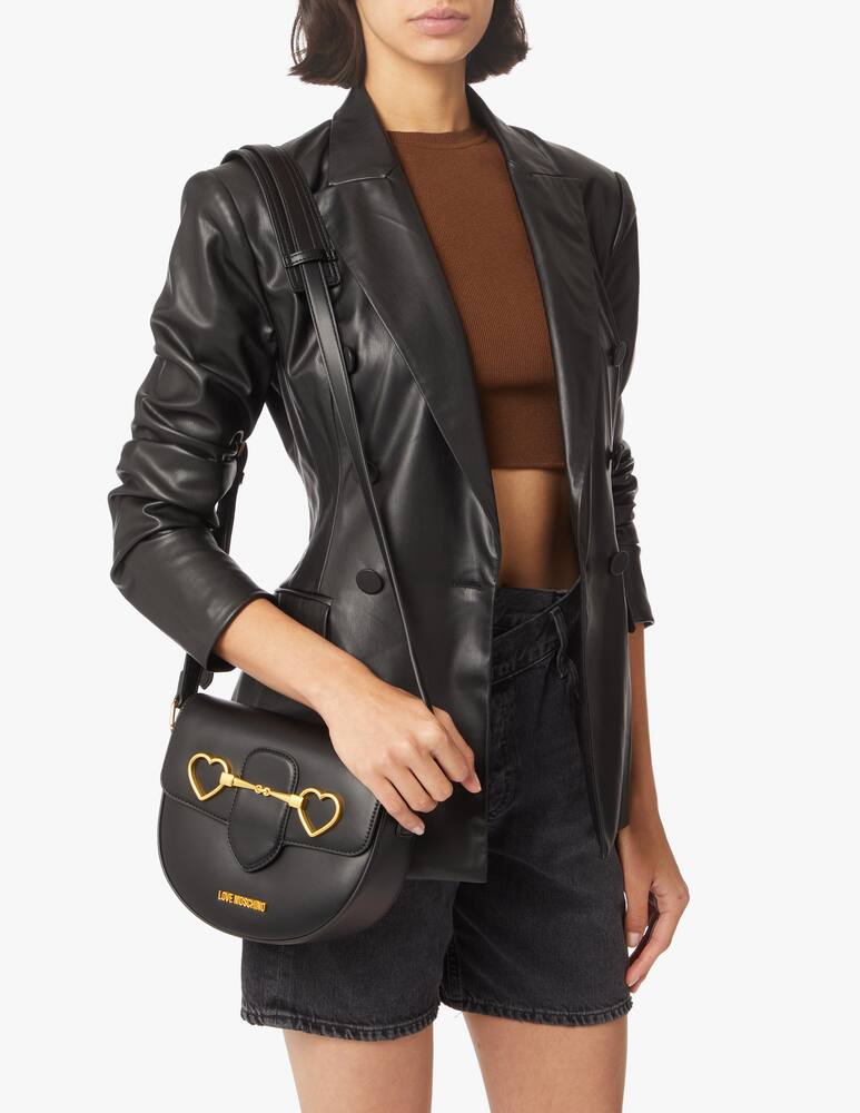 rinascente Love Moschino Heartbit crossbody bag - black