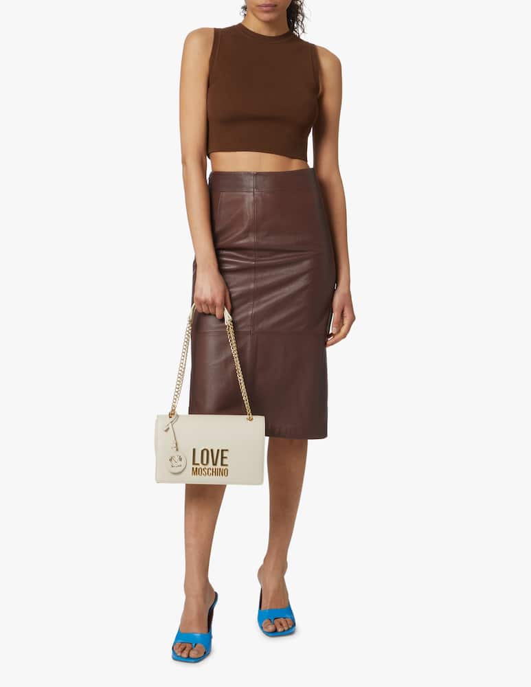 rinascente Love Moschino Borsa a spalla M Letternig - bianco