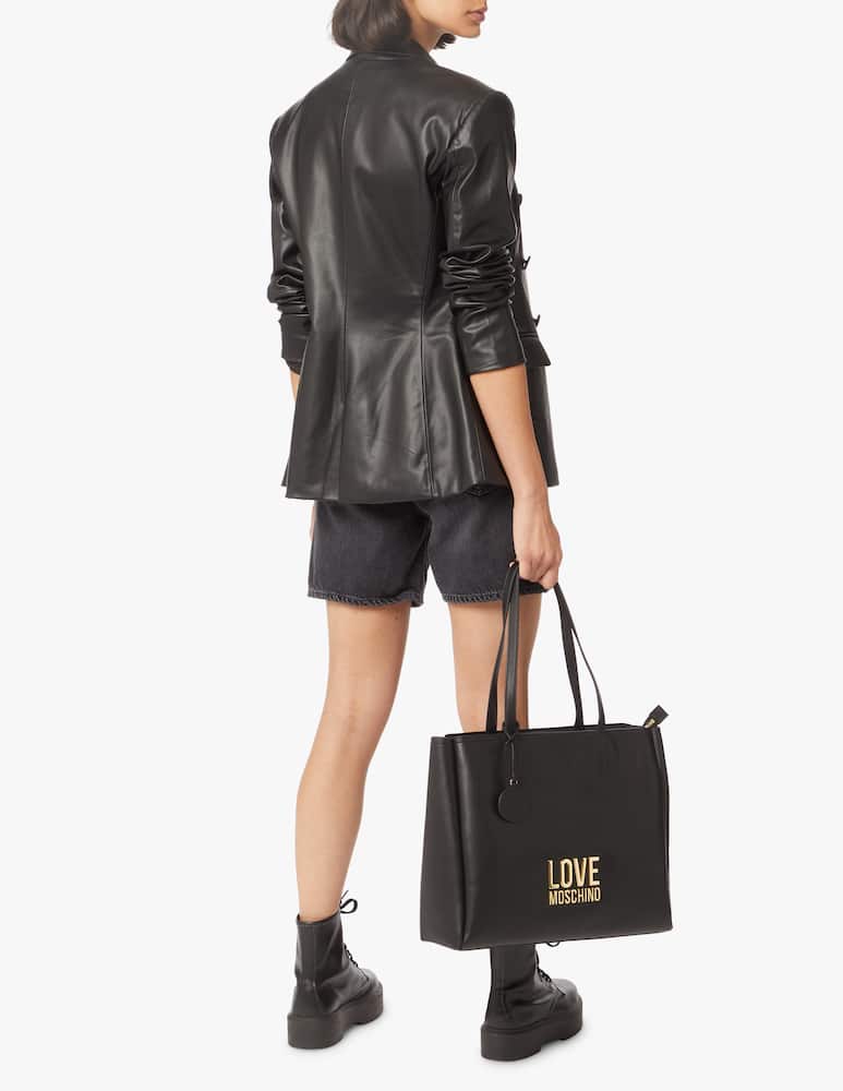 rinascente Love Moschino Lettering shoulder bag - black