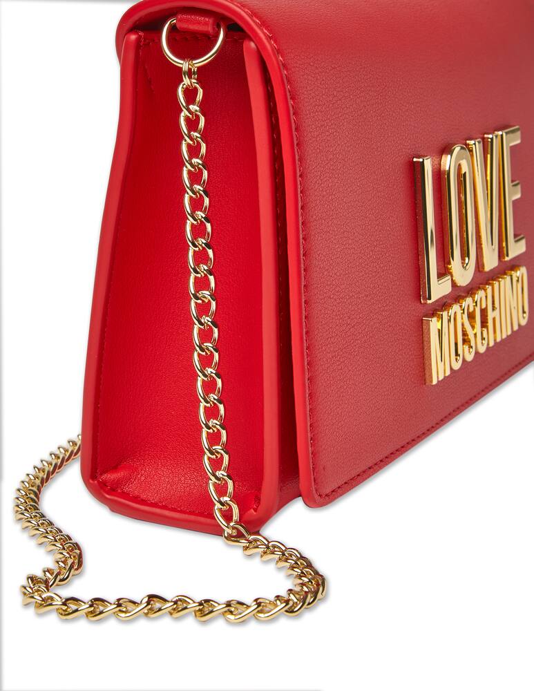 rinascente Love Moschino Crossbody evening bag with lettering - red