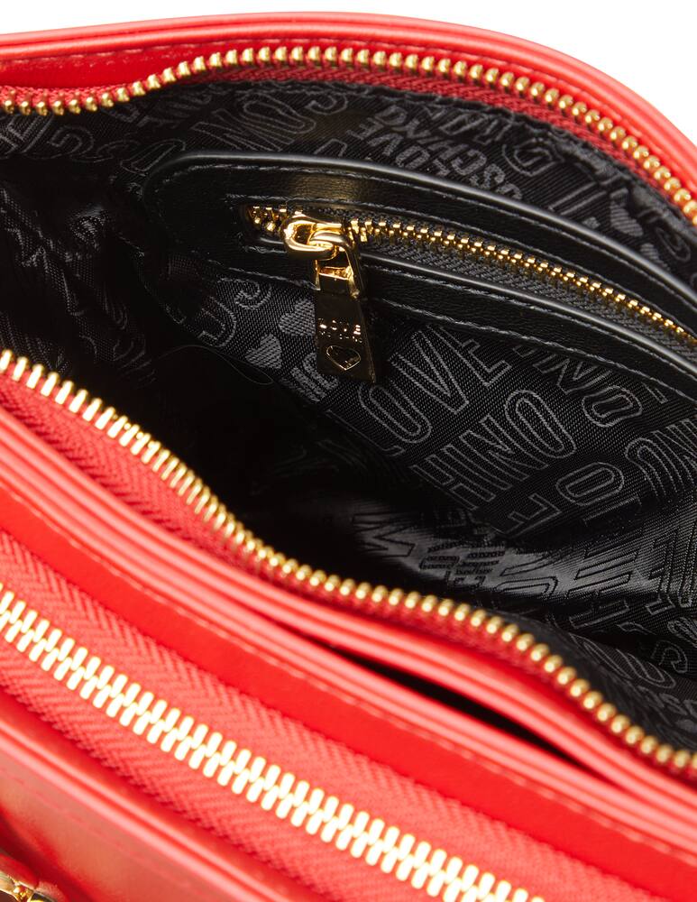 rinascente Love Moschino Heart crossbody bag with chain - red