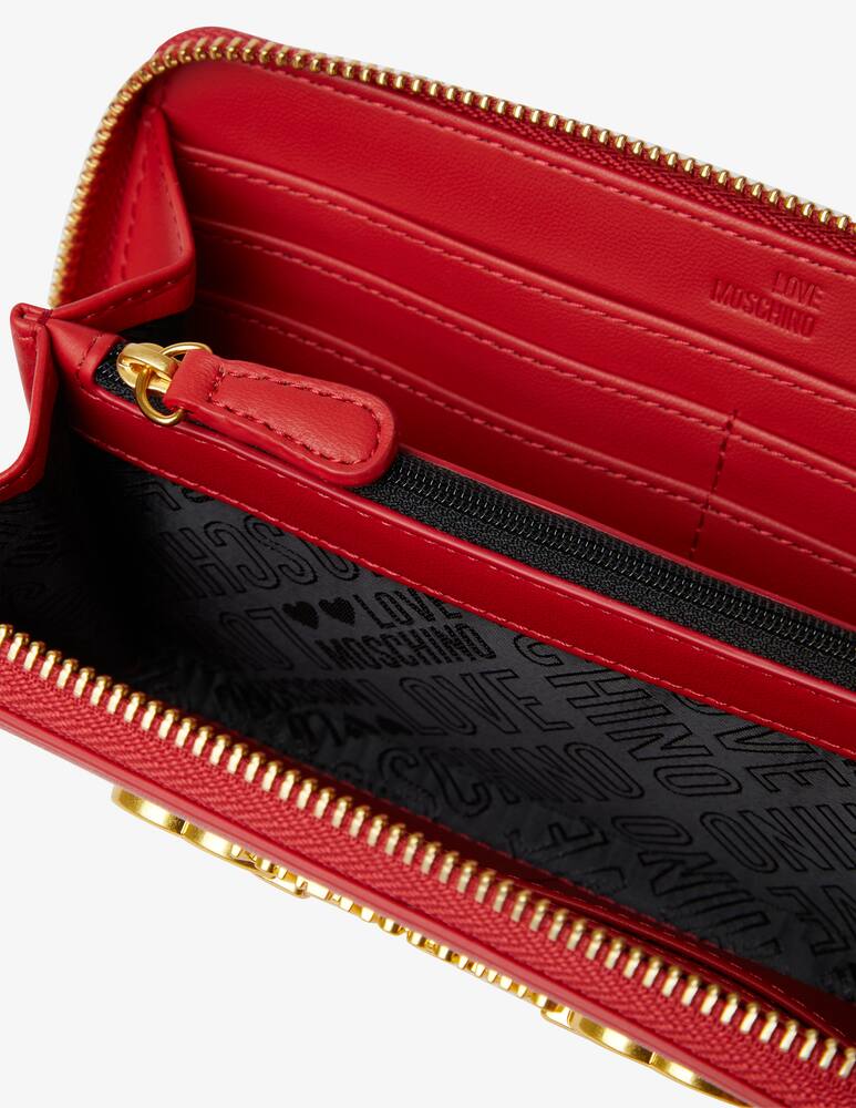 rinascente Love Moschino Portafoglio L con zip Heart Bit - rosso