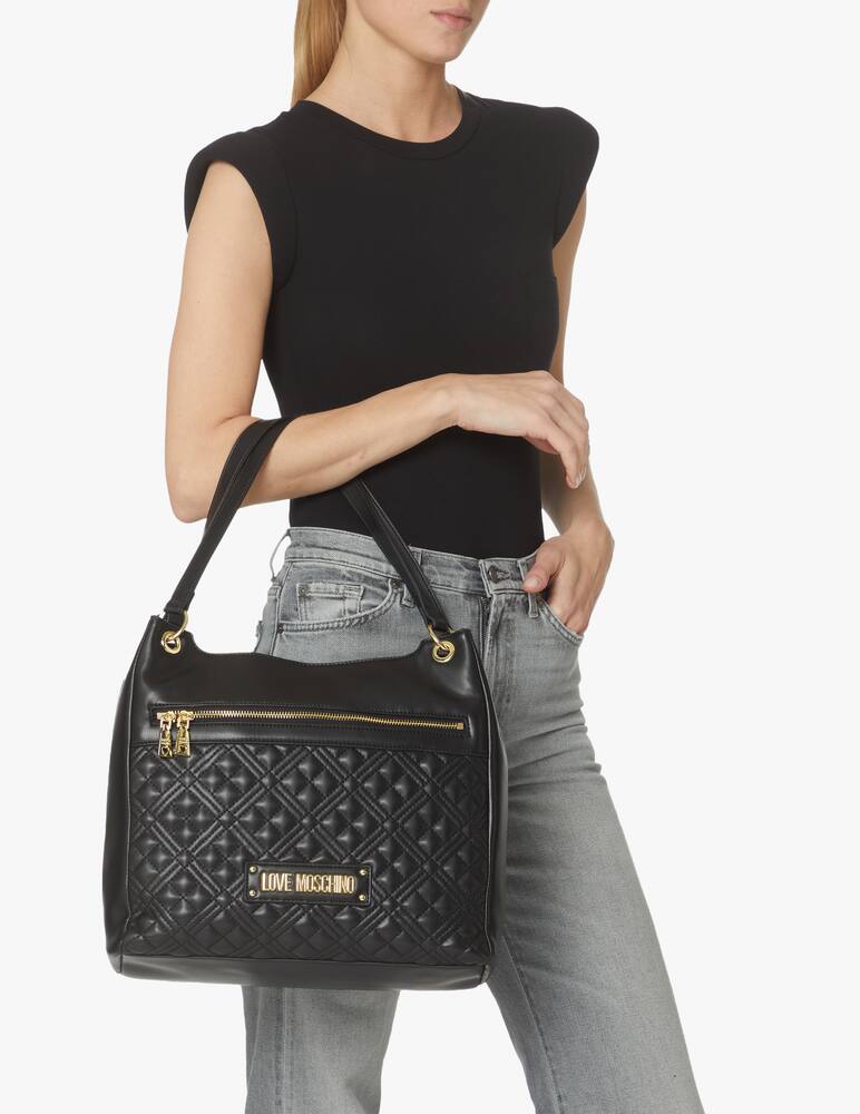 rinascente Love Moschino Quilted shoulder bag - black