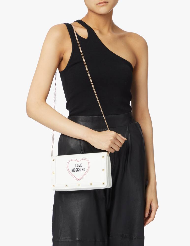 rinascente Love Moschino Love Heart crossbody bag - white