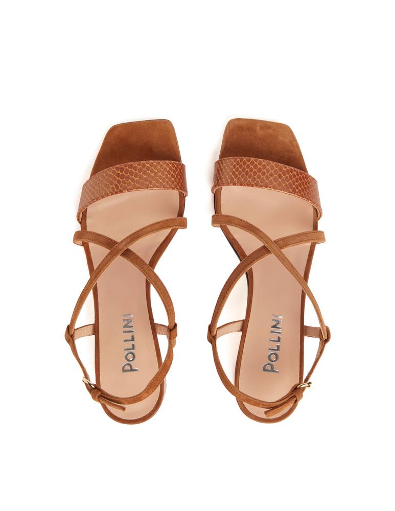 rinascente Pollini Sandals with printed heel - brown