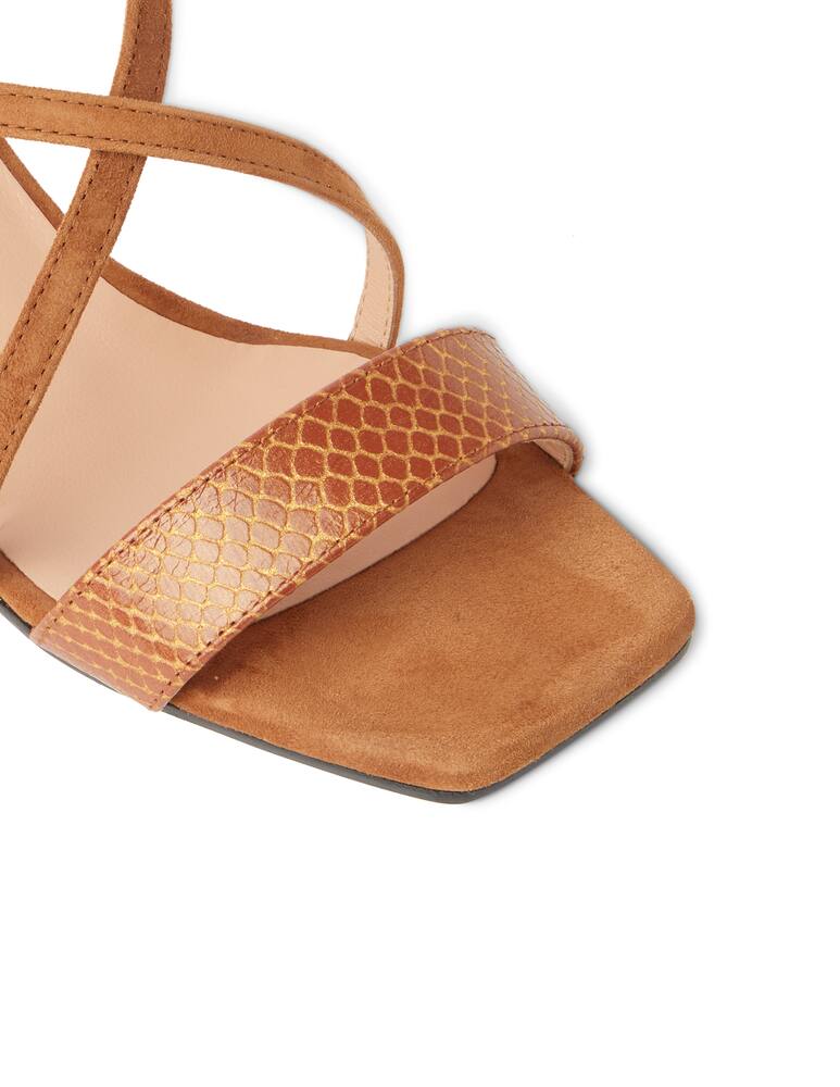 rinascente Pollini Sandals with printed heel - brown
