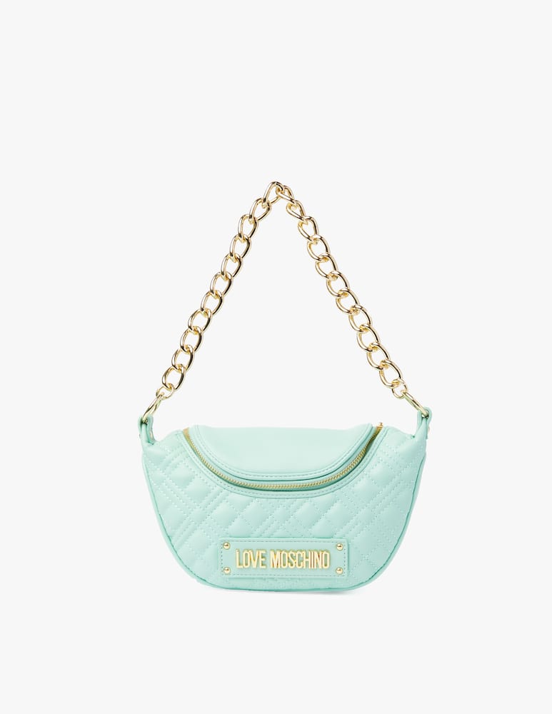 Love Moschino Quilted shoulder halfmoon bag - green - picture 1