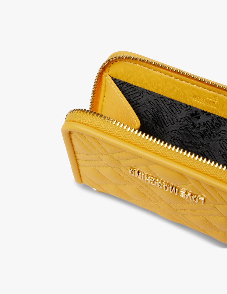 rinascente Love Moschino Bag Charm quilted wallet - yellow
