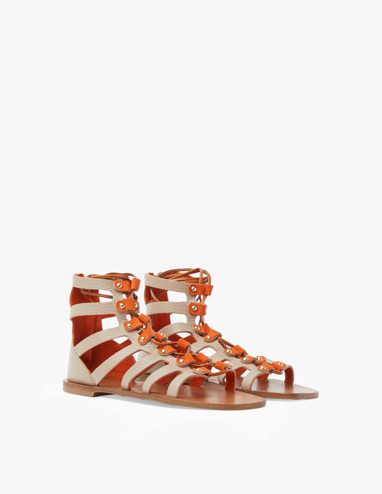 rinascente Pollini Flat sandals with laces - orange