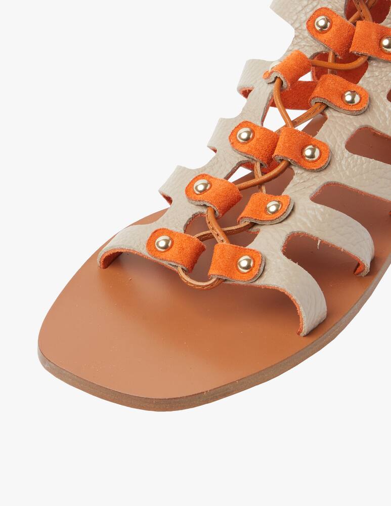 rinascente Pollini Flat sandals with laces - orange