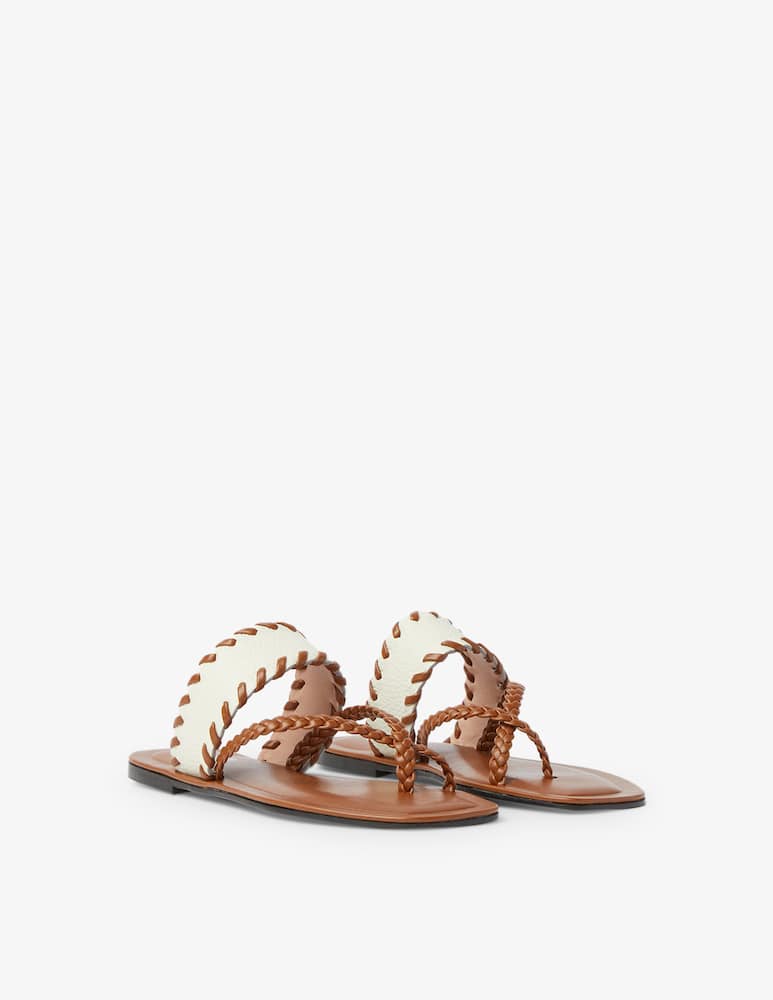 rinascente Pollini Leather flipflops - white