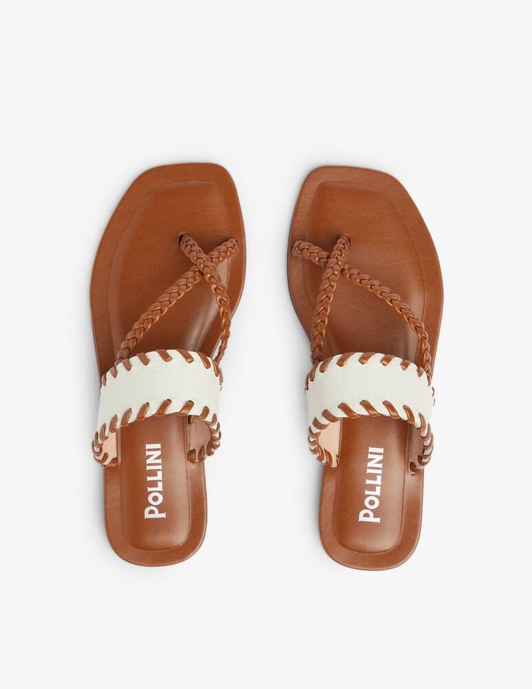 rinascente Pollini Leather flipflops - white