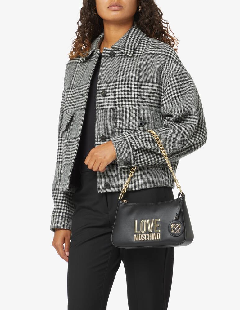 rinascente Love Moschino Borsa halfmoon con scritta - Nero