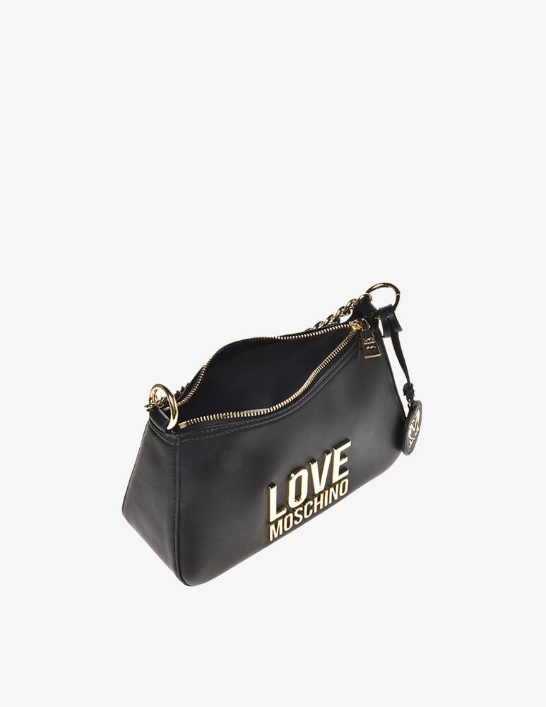 rinascente Love Moschino Borsa halfmoon con scritta - Nero