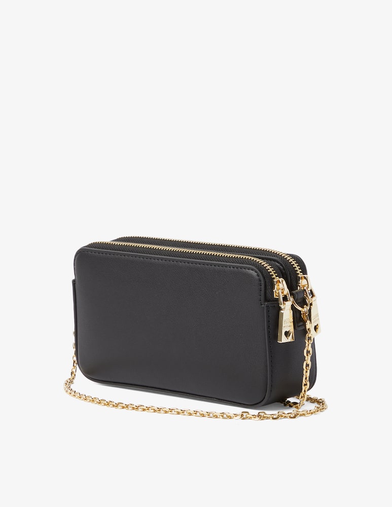 rinascente Love Moschino Heart camera mini bag with chain - Black