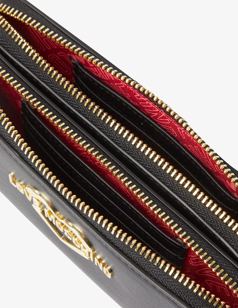 rinascente Love Moschino Heart camera mini bag with chain - Black