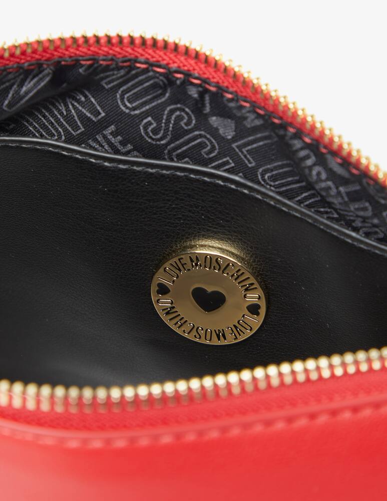 rinascente Love Moschino Borsa halfmoon con catena Heart - Rosso