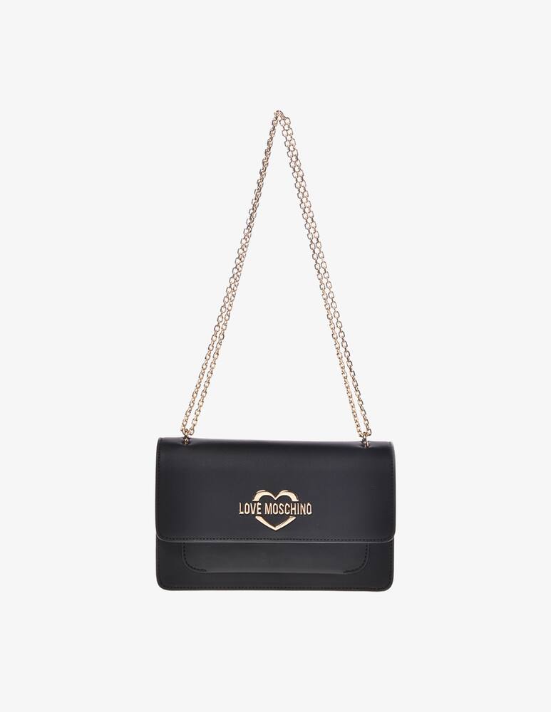 rinascente Love Moschino Heart bag flap with chain - Black