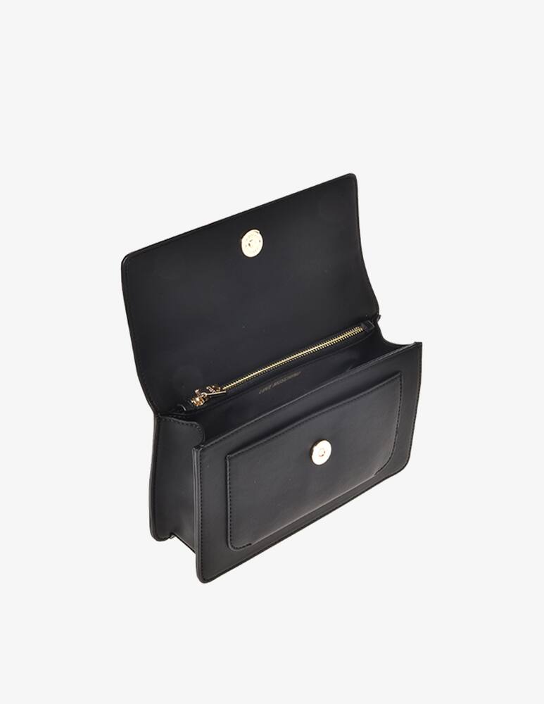 rinascente Love Moschino Heart bag flap with chain - Black