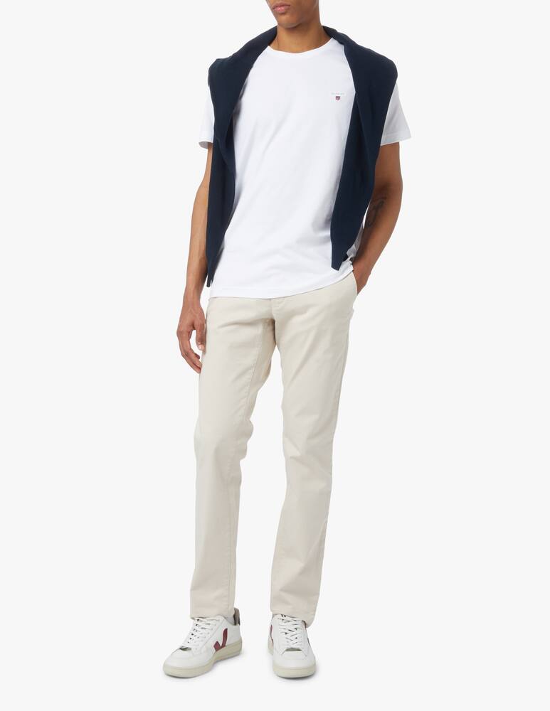 rinascente Gant Basic small logo roundneck t-shirt - white