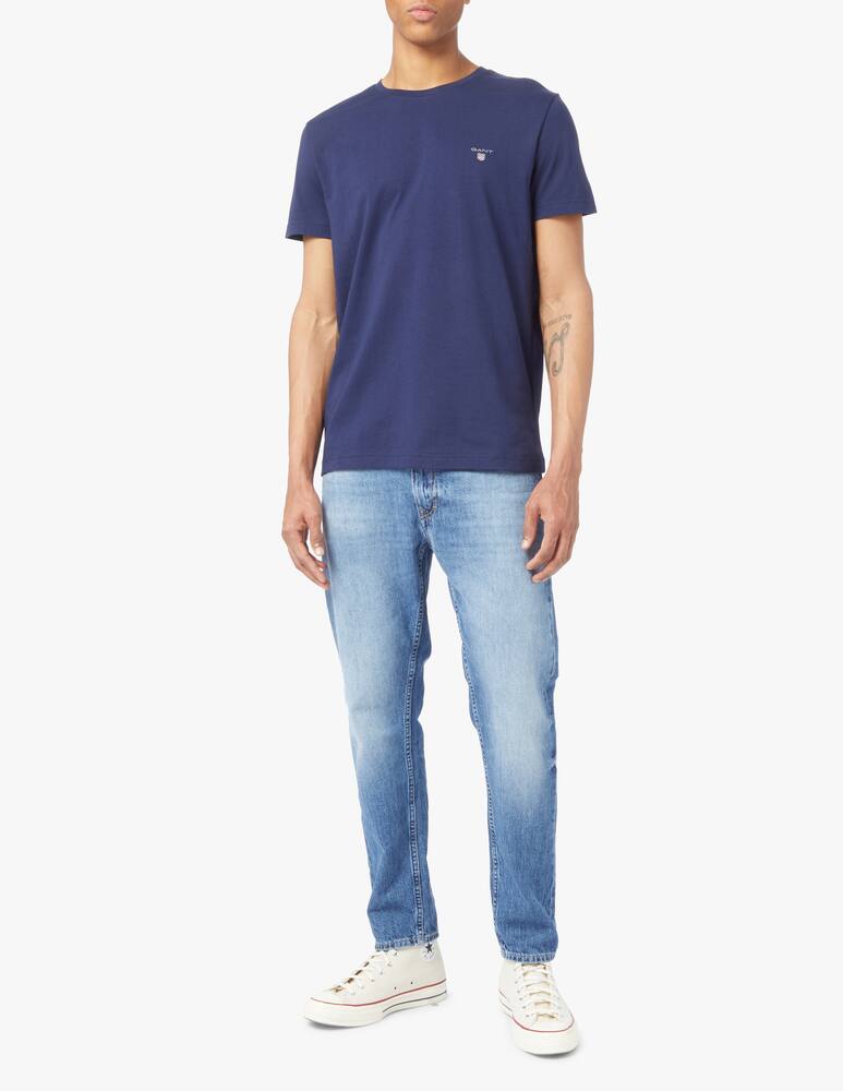 rinascente Gant Basic small logo roundneck t-shirt - blue