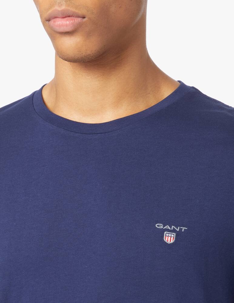 rinascente Gant Basic small logo roundneck t-shirt - blue