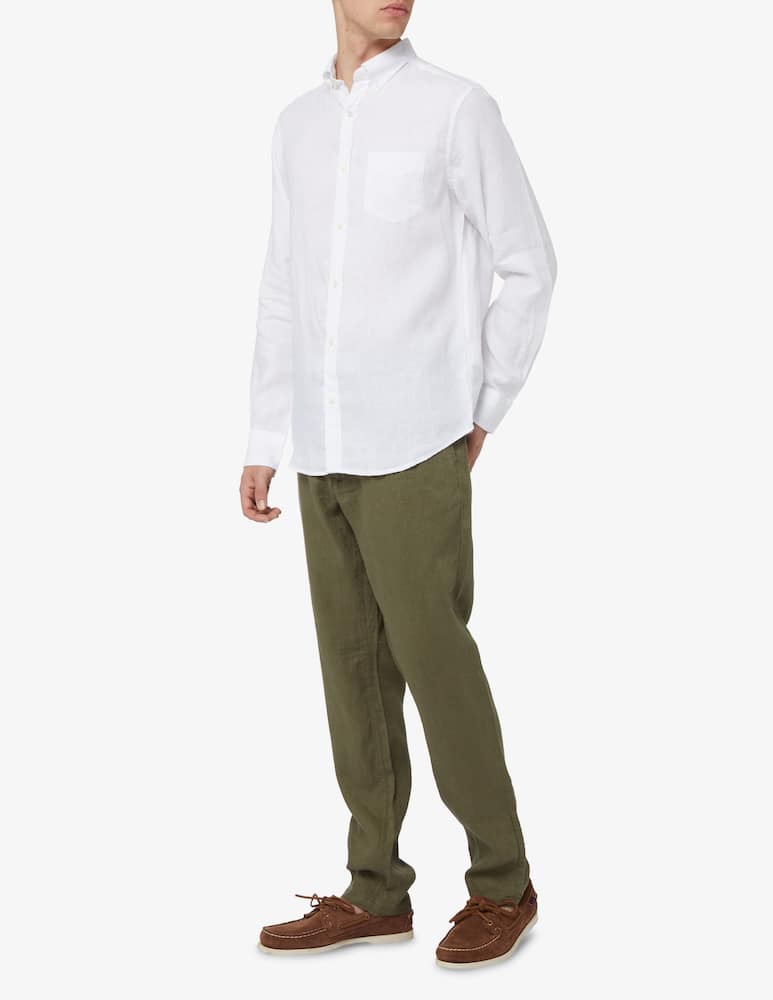 rinascente Gant Flamed linen long sleeve shirt - white