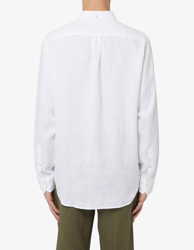 rinascente Gant Flamed linen long sleeve shirt - white