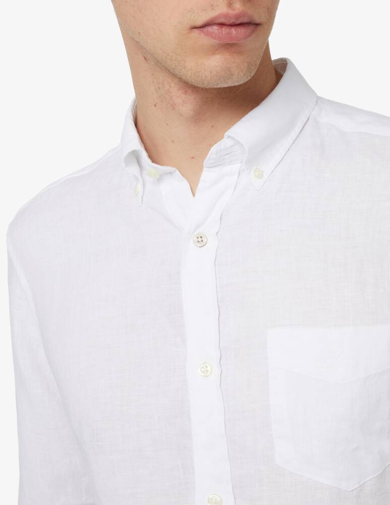 rinascente Gant Flamed linen long sleeve shirt - white