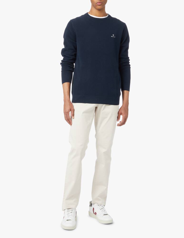 rinascente Gant Grain rice roundneck sweater - blue