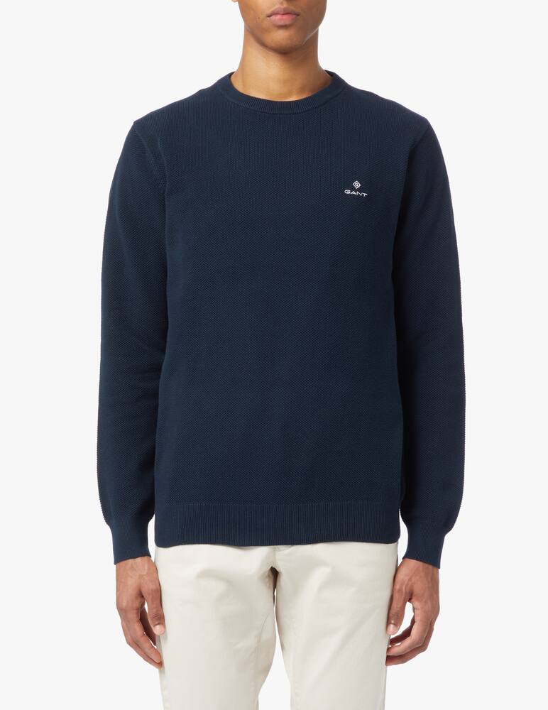rinascente Gant Grain rice roundneck sweater - blue