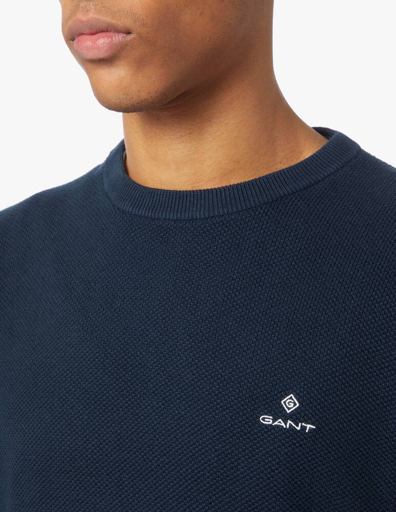 rinascente Gant Grain rice roundneck sweater - blue