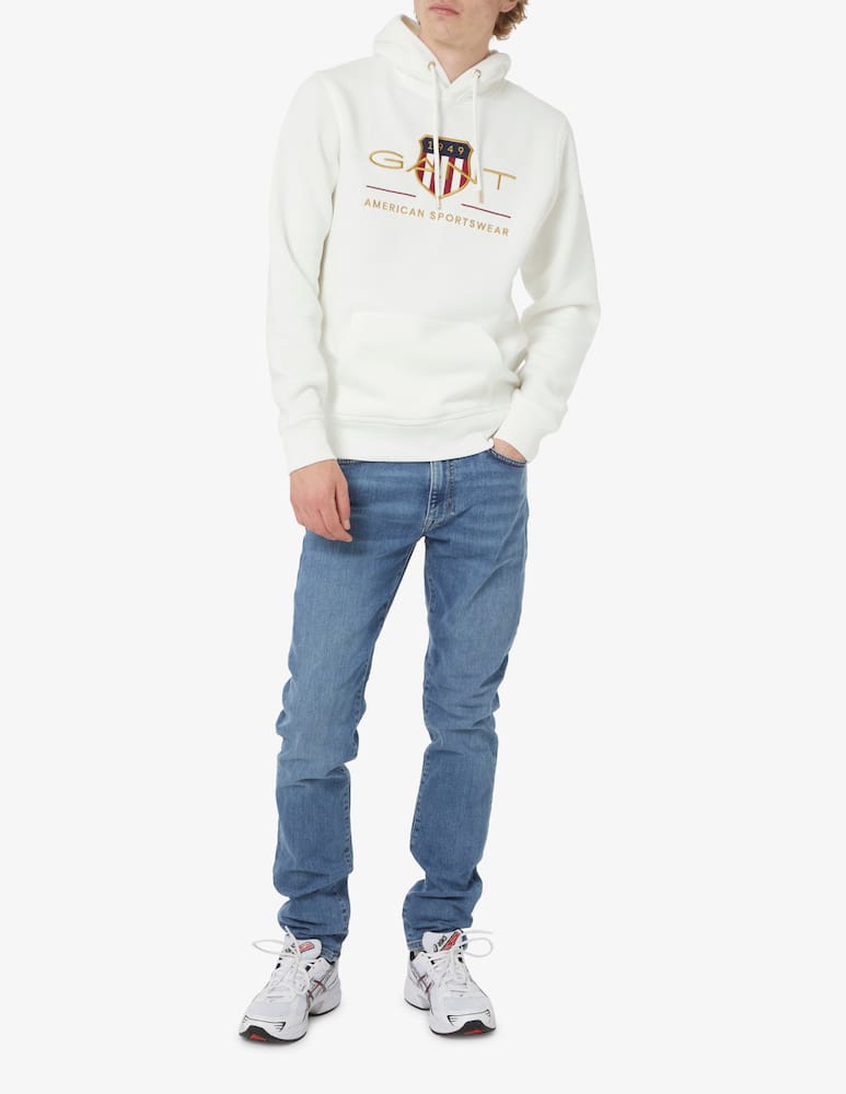 rinascente Gant Archive shield hoodie - White