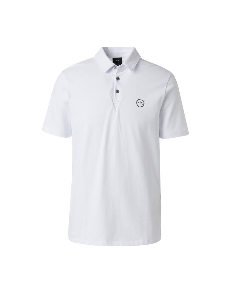 rinascente Armani Exchange Basic piquet short sleeve polo - white