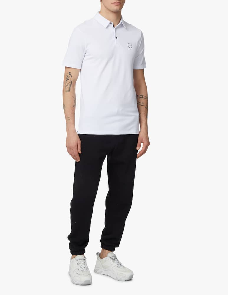 rinascente Armani Exchange Basic piquet short sleeve polo - white