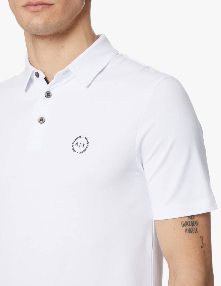rinascente Armani Exchange Basic piquet short sleeve polo - white