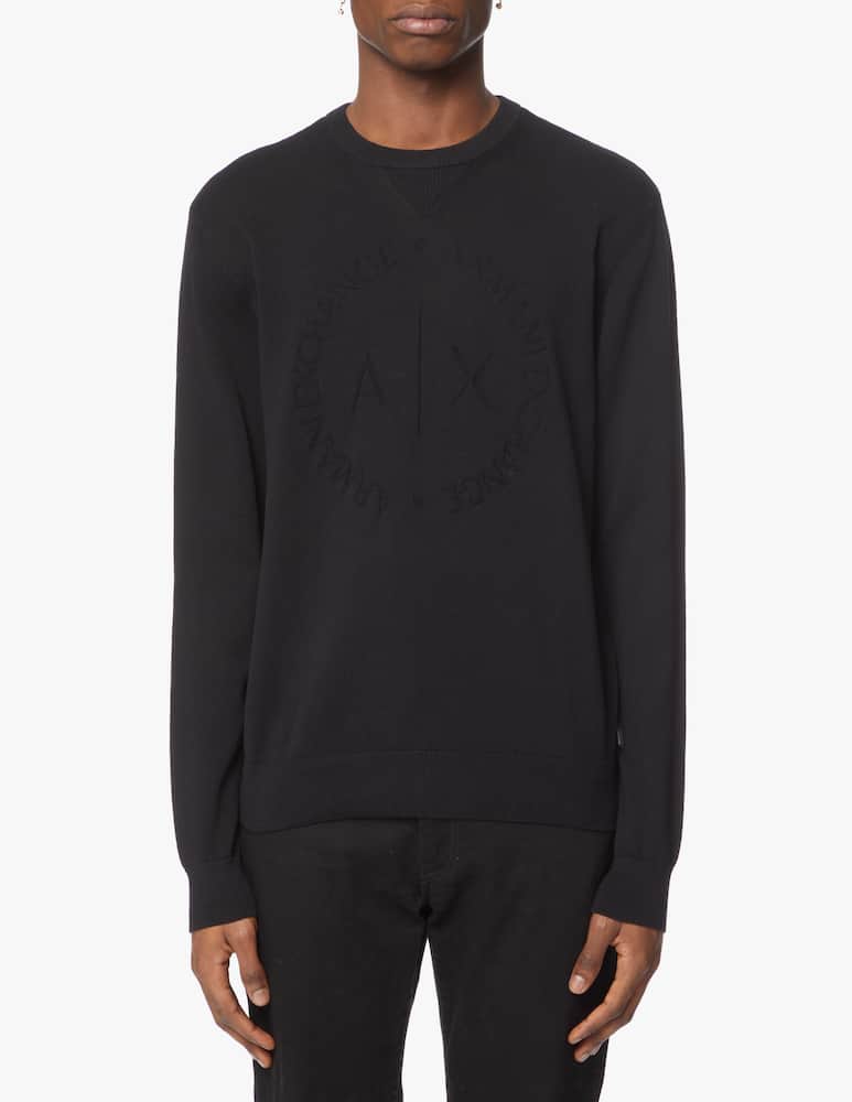 Armani Exchange Cicle logo cotton sweater - black - picture 3 Armani Exchange Cicle logo cotton sweater - black - picture 3