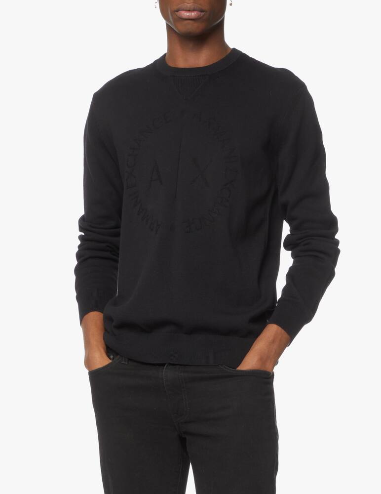 Armani Exchange Cicle logo cotton sweater - black - picture 1 Armani Exchange Cicle logo cotton sweater - black - picture 1