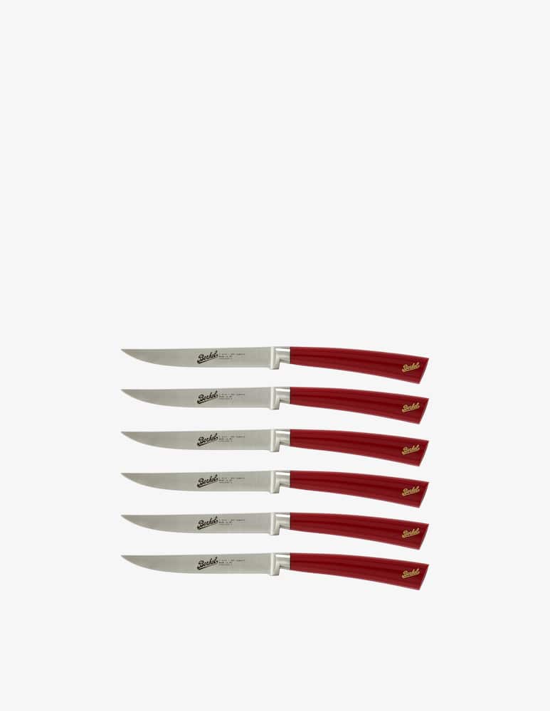 rinascente Berkel Elegance Set 6 steak knives - stainless steel red