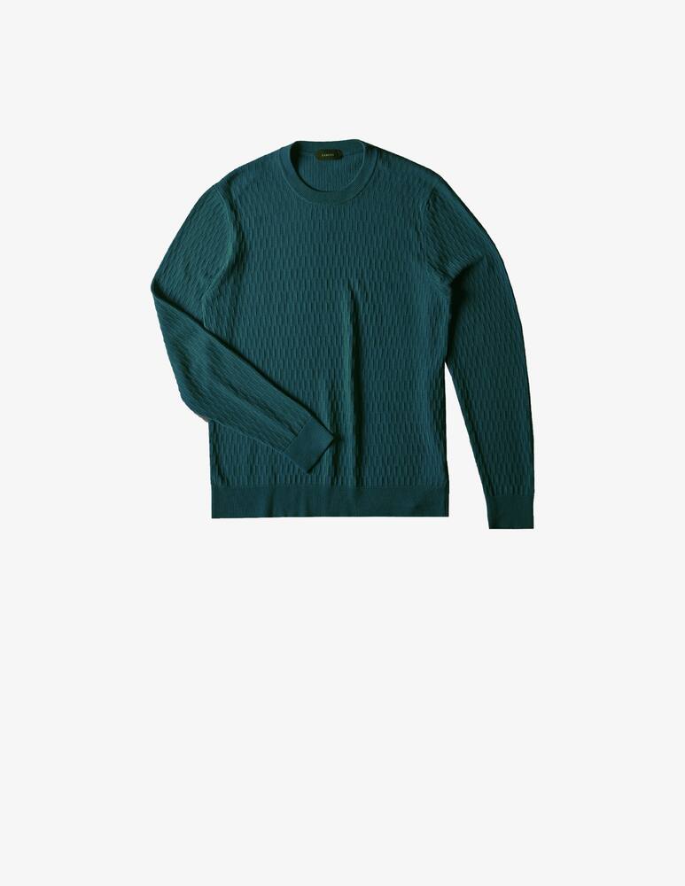Slowear ZANONE - Slim fit crewneck in certified crêpe cotton - picture 6 Slowear ZANONE - Slim fit crewneck in certified crêpe cotton - picture 6
