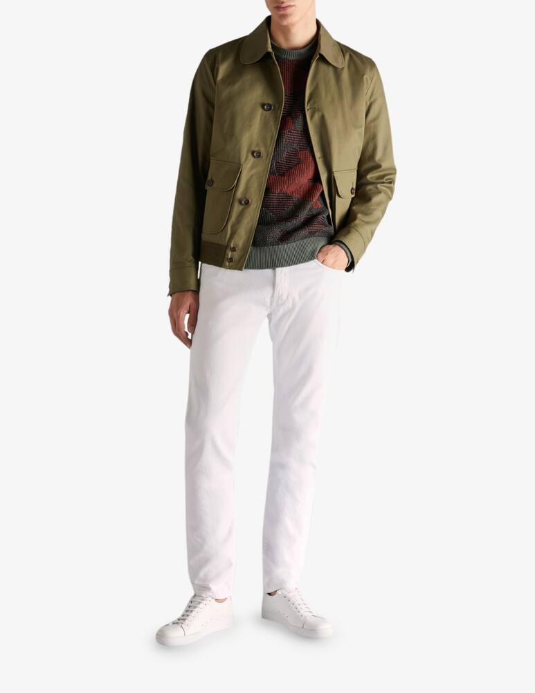 rinascente Slowear Zanone Girocollo regular fit in jacquard lino e cotone 