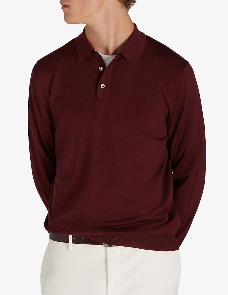Slowear ZANONE - Certified Flexwool long-sleeved slim fit polo shirt - picture 1 Slowear ZANONE - Certified Flexwool long-sleeved slim fit polo shirt - picture 1