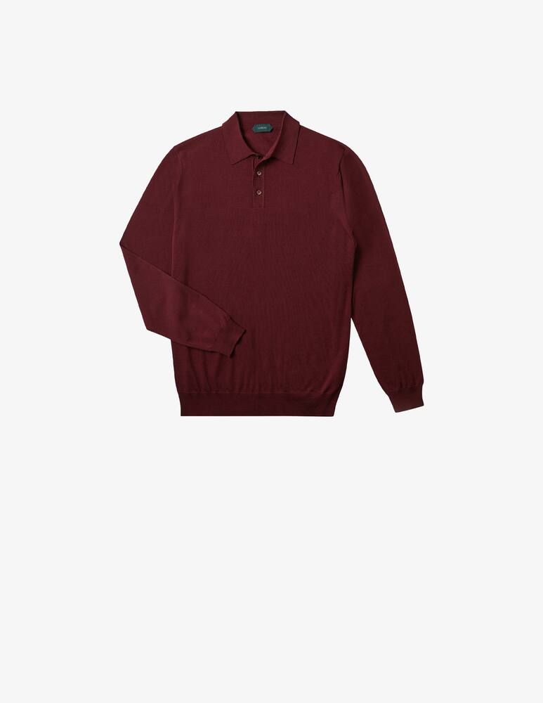 rinascente Slowear Zanone Certified Flexwool long-sleeved slim fit polo shirt