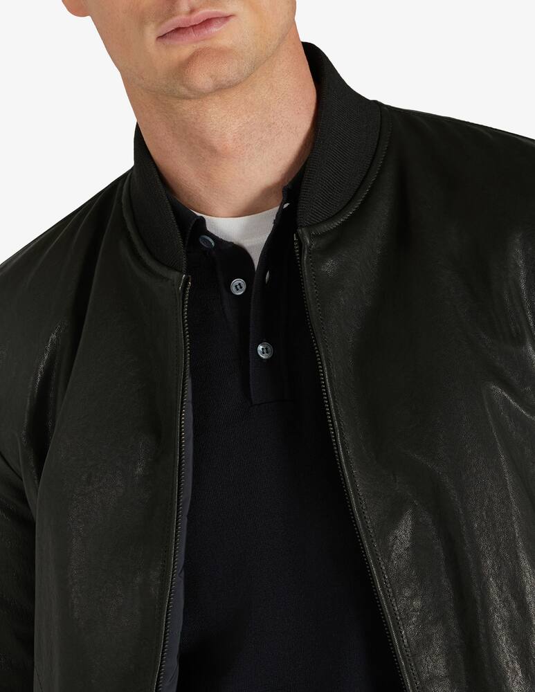 rinascente Slowear Montedoro Nappa leather regular fit bomber jacket