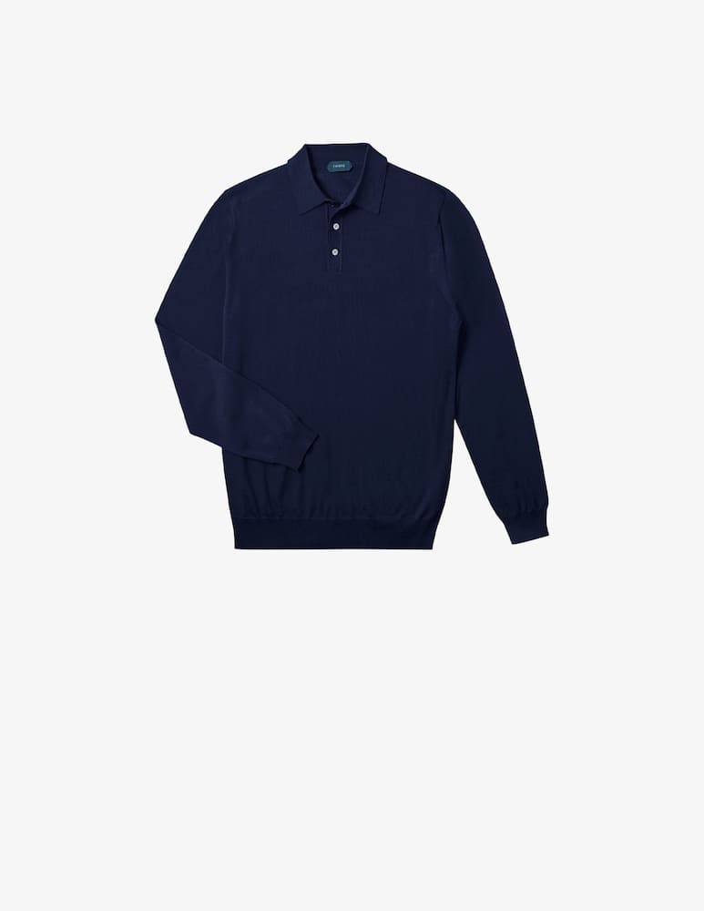 rinascente Slowear Zanone Polo manica lunga slim fit in Flexwool certificato