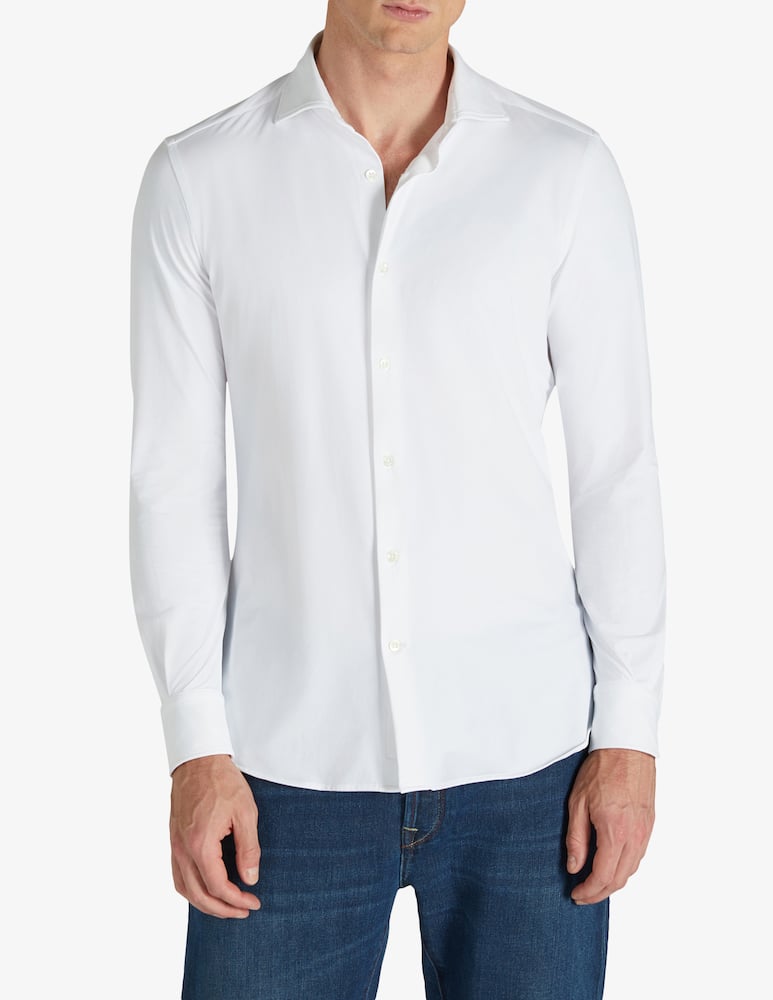 Slowear Glanshirt Camicia wash & wear slim fit in jersey tecnico - immagine 1