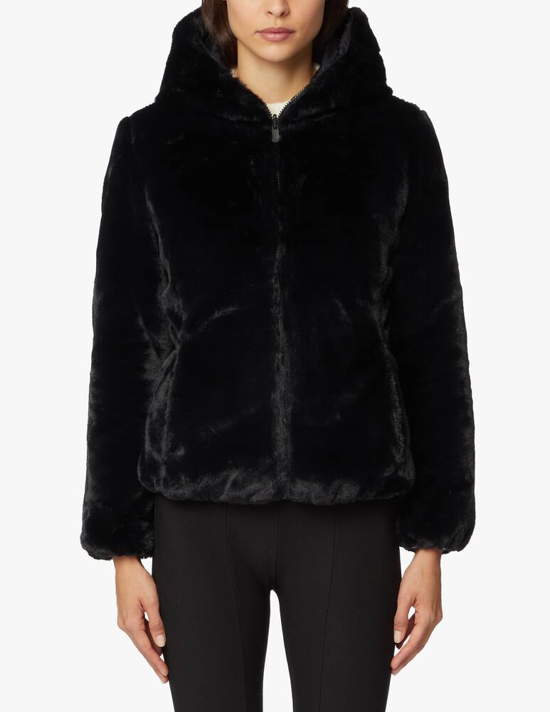 rinascente Save The Duck Short jacket in synthetic fur with hood Laila