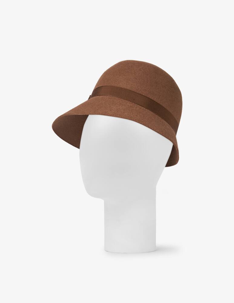 rinascente Borsalino Unlined shaved felt cloche with cane belt