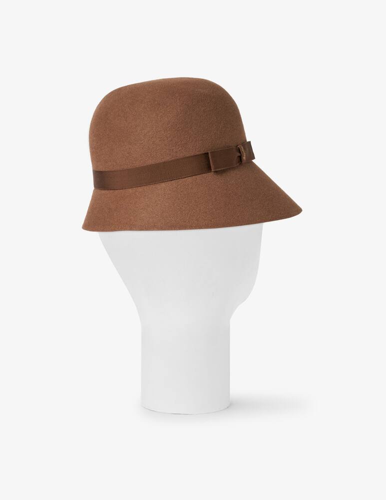 rinascente Borsalino Unlined shaved felt cloche with cane belt